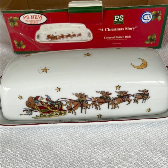 Susan Winget Christmas Story butter dish - Picture 1 of 7